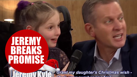 Jeremy Kyle blasted after claiming he failed to deliver an on-screen promise to a seriously ill child