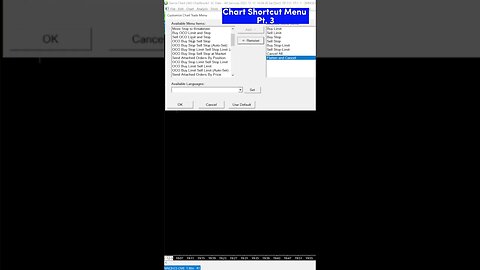 Sierra Chart's Chart Shortcut Menu Part 3 #shorts