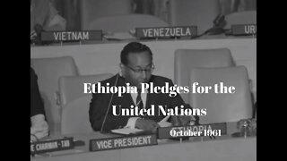 Ato Kifle Wodajo (ክፍሌ ወዳጆ) at UN Pledging Conference on Technical Assistance, October 1961