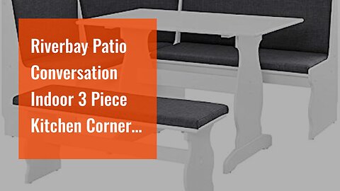 Riverbay Patio Conversation Indoor 3 Piece Kitchen Corner Nook Table Booth Bench Breakfast Dini...