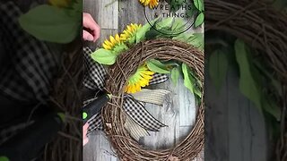 Sunflower Grapevine Wreath DIY - Shorts - Wreath DIY for Summer