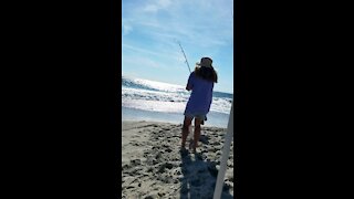 Connie catching fish