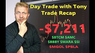 Day Trade With Tony Day Trade Recap -$7.2k Red Day