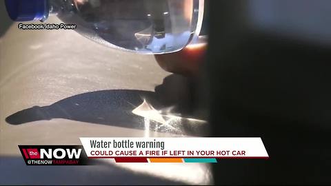 Water bottle warning for car owners