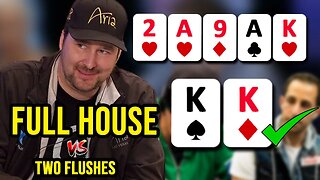 Phil Hellmuth TRUMPS Two Flushes with Pocket KINGS | Poker Hand of the Day presented by BetRivers