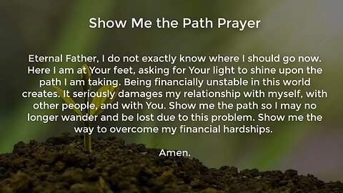Show Me the Path Prayer (Prayer for Financial Stability)