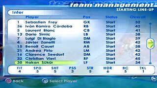 FIFA 2001 Inter Overall Player Ratings