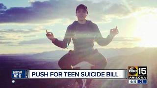 Valley parents pushing for teen suicide bill