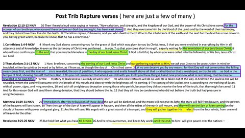 Post Trib Rapture verses (just a few of many)