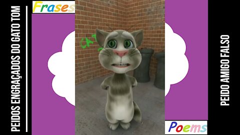 Peidos engraçados do gato tom: Peido amigo falso, está bem próximo! [Frases e Poemas]