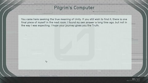 Starfield Unity - Access The Locked Room - Pilgrim's Rest answers