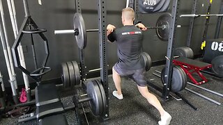 Front Racked Barbell Reverse Lunges One Side