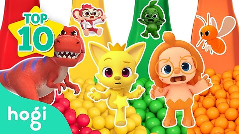Learn Colors with Dinosaurs + Ball Pit Slide｜Colors for Kids｜Hogi Colors｜Hogi Pinkfong Colors