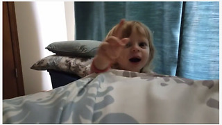 Super cute toddler wakes up dad with "Good Morning Sunshine"