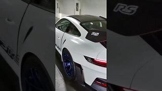 😱Matte White Porsche 911 GT3 RS Weissach Package with Indigo Blue Wheels at Autoshield Sweden 💯