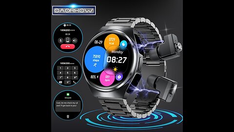 2024 New Dual-Function Smartwatch with Earphones, Round HD Screen