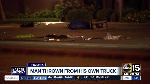 Man thrown from truck while trying to stop thief