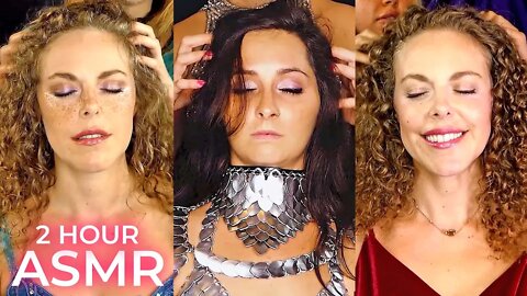 ASMR 2 Hour Long Hair & Scalp Massage Compilation, Full Relaxtion, Whispers, with Corrina