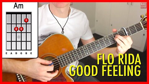 Flo Rida - Good Feeling - Guitar Lesson - Acoustic Guitar ‪Tutorial‬ - Easy Open Chord with Capo