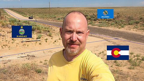 Three states meet on the rolling sand plains