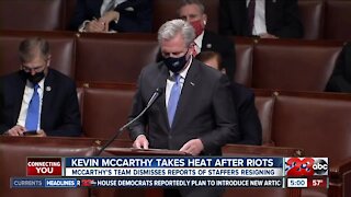 Minority Leader Kevin McCarthy receives backlash after D.C. riot