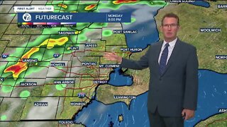Storm chance by Monday afternoon