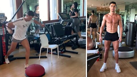 Cristiano Ronaldo workouts in home gym and outdoors