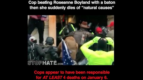 Cop beating Roseanne Boyland with a baton then she suddenly dies of “natural causes”