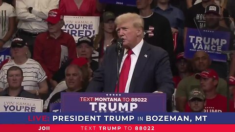 Trump Plays a Compilation of Kamala’s Radical Policies at His Rally in Bozeman, Montana