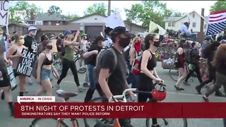 8th day of protest in Detroit stretch into the evening