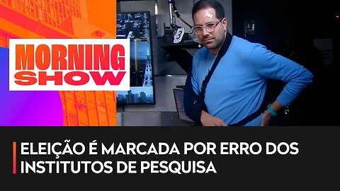 Paulo Mathias abre Morning Show com tipoia: “Represento institutos de pesquisas”