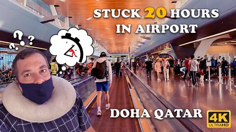 20+ HOURS STUCK at HAMAD INTERNATIONAL Doha Airport Qatar - 4K - MUST SEE TALKING CAMEL