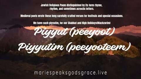 Jewish terminology word: piyyut (peeyoot) or piyyutim (peeyooteem) #poetry #jewishlearning #marie