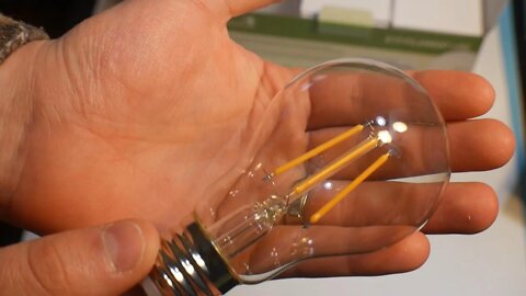 Bioluz LED Vintage 40 Watt Light Bulb, Edison Style Filament LED, Dimmable A19, Uses 5 Watts, Warm