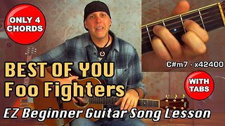Foo Fighters Best Of You guitar song lesson only 4 chords with strums