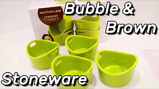 The Rachael Ray Stoneware 4-Piece Bubble & Brown Ramekin Set