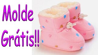 Como Fazer Botinha inverno Bebê (modelo bota mocassim) MOLDE GRATIS