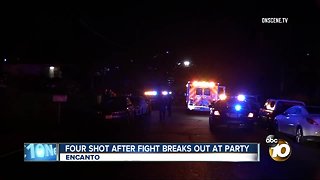 Four shot after fight breaks out at party