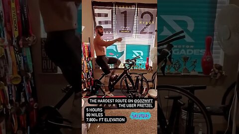 Finally finished the hardest route on Zwift: The Uber Pretzel! #cycling #fitness #zwift #shorts