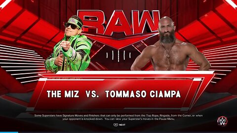 Monday Night Raw Tommaso Ciampa vs The Miz in a No Disqualification Match