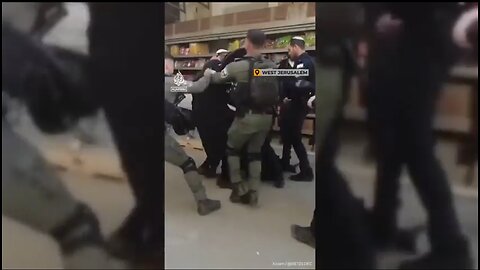 Israeli Zionist police and military beating up pro-Palestinian Haredi Jews