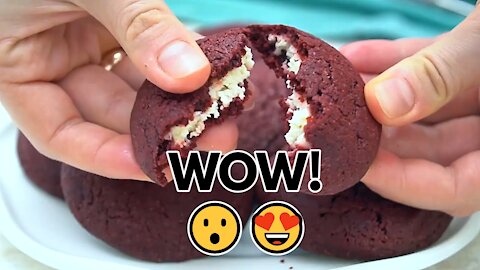 Best Cheesecake Stuffed Red Velvet Cookies Recipe Video