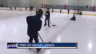 Kids get free hockey lessons