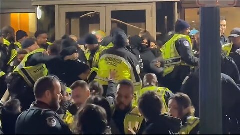 Why are police there instead of social workers? Utter chaos outside the DNC HQ in Washington DC