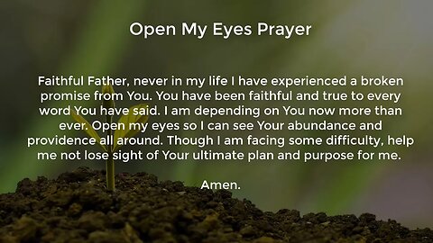 Open My Eyes Prayer (Prayer for Financial Stability)