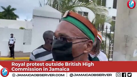JAMAICANS PROTESTING FOR REPERATIONS ON PRINCE WILLIAMS VISIT