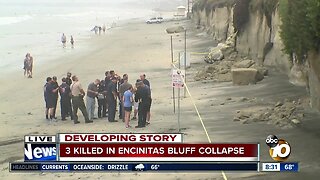 3 killed in Encinitas bluff collapse