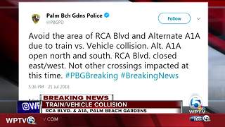 Train collides with vehicle in Palm Beach Gardens