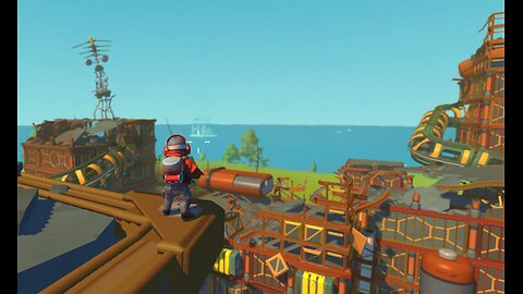 Scrap Mechanic Gatling gun at Rusty Scrap City and a Truck full of junk