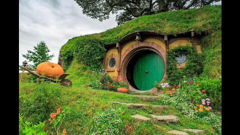 HOBBITON, SCENERY OF THE MOVIES LORD OF THE RINGS AND THE HOBBITT